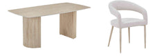 Olympia Beige Ceramic Dining Table With Olympia Beige Dining Chairs