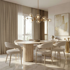 Olympia Beige Ceramic Dining Table With Olympia Beige Dining Chairs