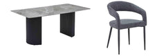 Olympia Grey Ceramic Dining Table with Olympia Grey Dining Chairs