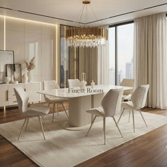 Sydney Cream Ceramic Dining Table With Cambridge Beige Chairs