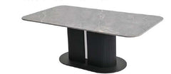Sydney Grey Ceramic Dining Table With Grey Roseland Swivel chairs