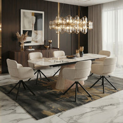 Monaco Sintered Stone Extending Table With Swivel Chairs