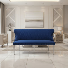 Valentino Plush Velvet Benches- Navy, Mink, Black, Dark Grey