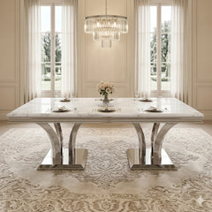 Charisma Chrome Marble Dining Table