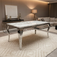 Louis Chrome Dining Table Range