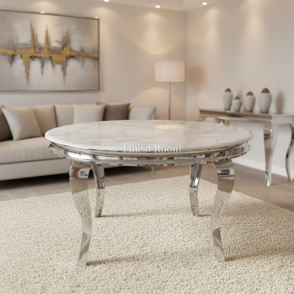 Louis Chrome Round Dining Tables Range