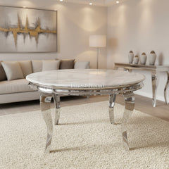 Louis Chrome Round Dining Tables Range