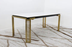 White Sorrento Gold Dining Table