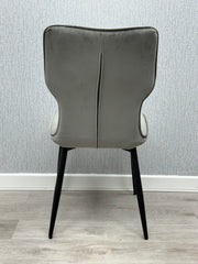 2 x Windsor Velvet Chairs- Mink, Grey, Black